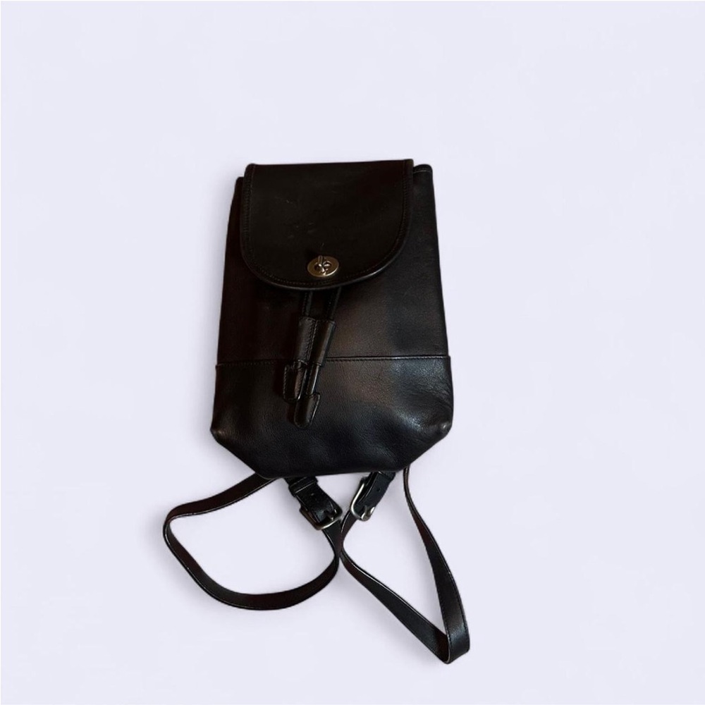 Coach Black Leather Mini Backpack